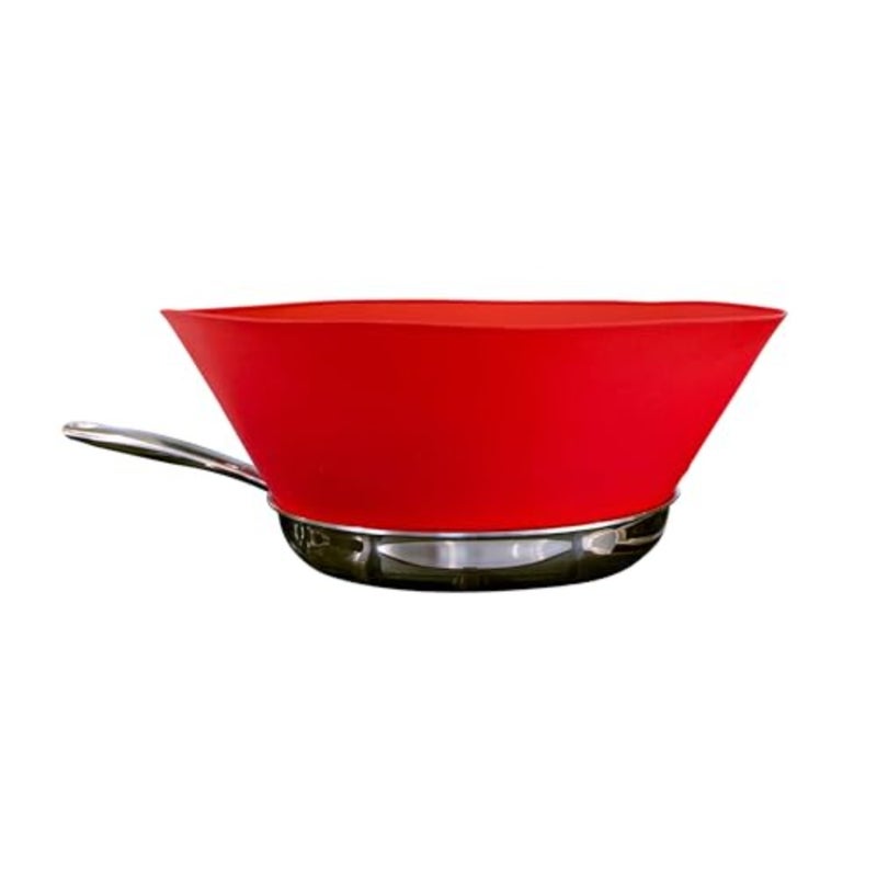 Kitchen grease splatter guard for cooking, silicone, red, heat-resistant and reusable - Image 1