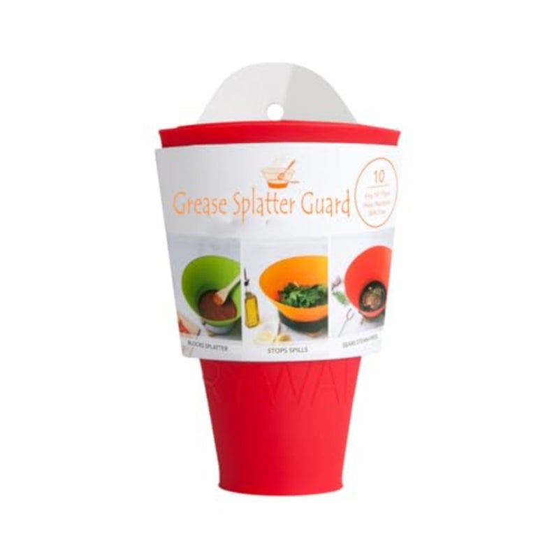 Kitchen grease splatter guard for cooking, silicone, red, heat-resistant and reusable - Image 2