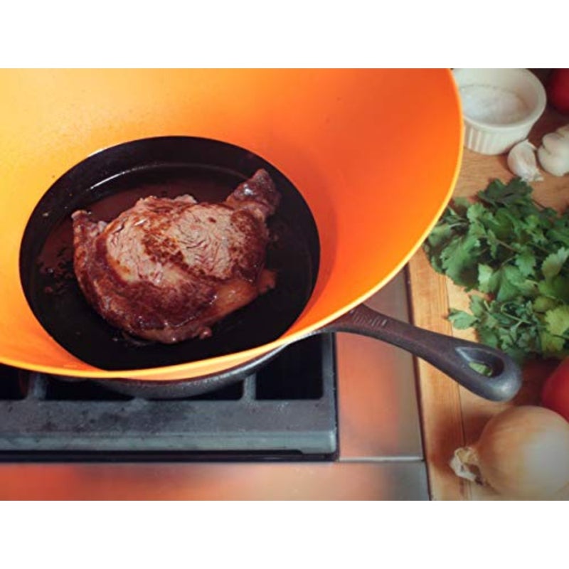 Kitchen grease splatter guard for cooking, silicone, red, heat-resistant and reusable - Image 5