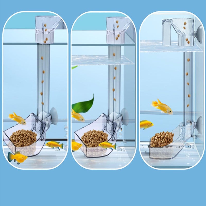 Caylingdee 200MM Aquarium Feeding Tube Fish Feeder Tube Clear Acrylic Shrimp Feeding Tube with Hooks and Suction Cups for Aquarium Fish Tank Feeder - Image 3