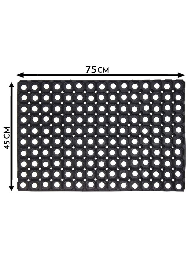 Anti-slip door mat set consisting of 2 pieces, anti-slip bathroom mat, size for the entrance, bathroom, and front of the office rooms,75*45cm - Image 1