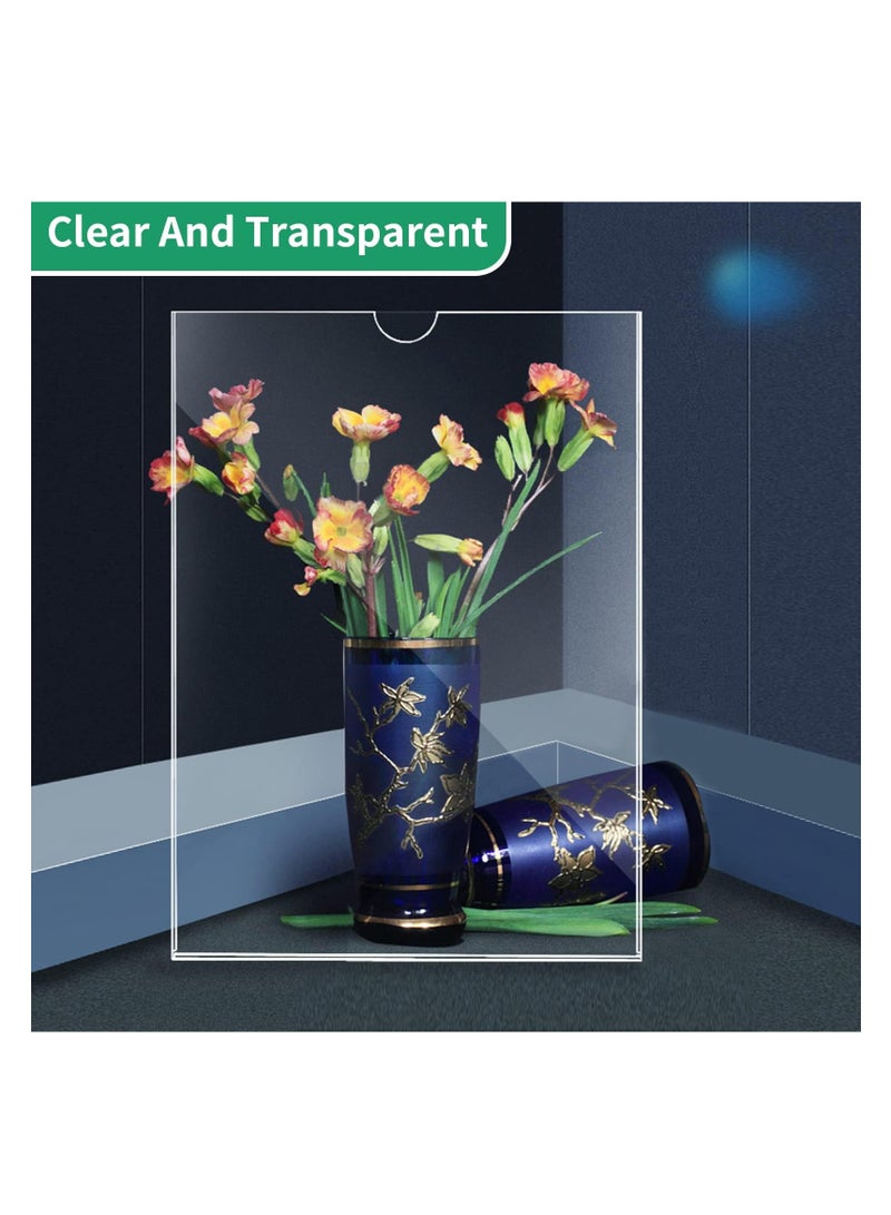 Peachjoy حامل لافتات أكريليك A4، 210 × 297 مم، 3 عبوات حامل عرض مثبت على الحائط مع شريط لاصق للاستخدام في المنزل، المكتب، المتجر، المطعم - Image 3