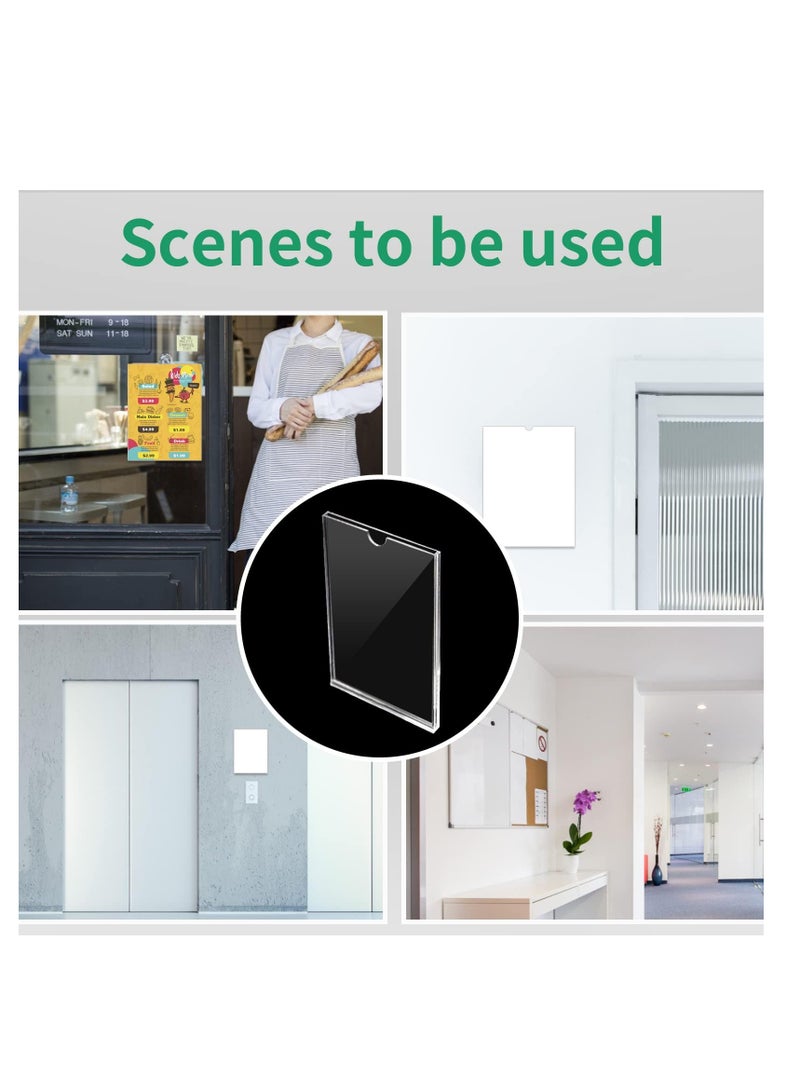 Peachjoy حامل لافتات أكريليك A4، 210 × 297 مم، 3 عبوات حامل عرض مثبت على الحائط مع شريط لاصق للاستخدام في المنزل، المكتب، المتجر، المطعم - Image 2