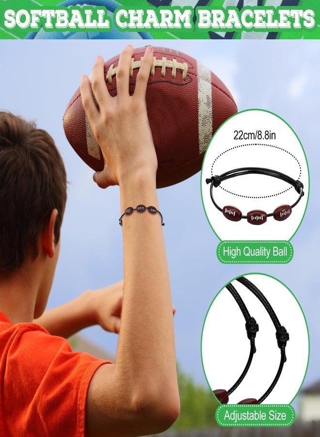 Poen مجموعة هدايا حفلات كرة القدم من Poen، 48 قطعة، تتضمن 12 حقيبة ظهر برباط، 12 كرة قدم صغيرة، 12 سلسلة مفاتيح، 12 سوار مضفر بخيط شمعي، هدية فريق ملهمة - Image 4