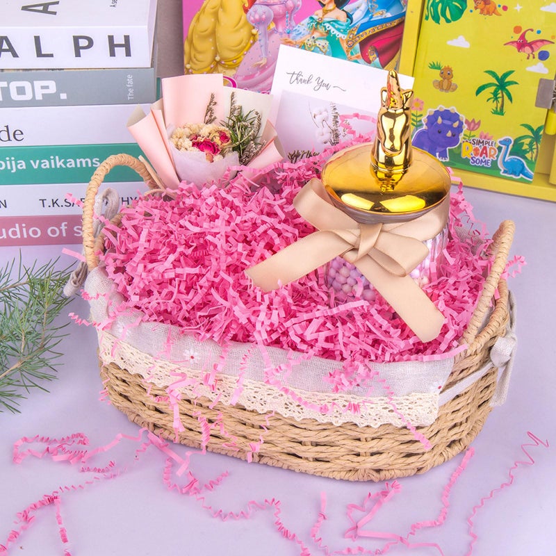 Caleihd Crinkle Cut Paper Shred Packing Grass Cushion Paper Streamer for Christmas Wedding Birthday Bridesmaid Engagement Craft Gift Boxes Bags Basket Filler Decoration 4.5oz Pink - Image 4