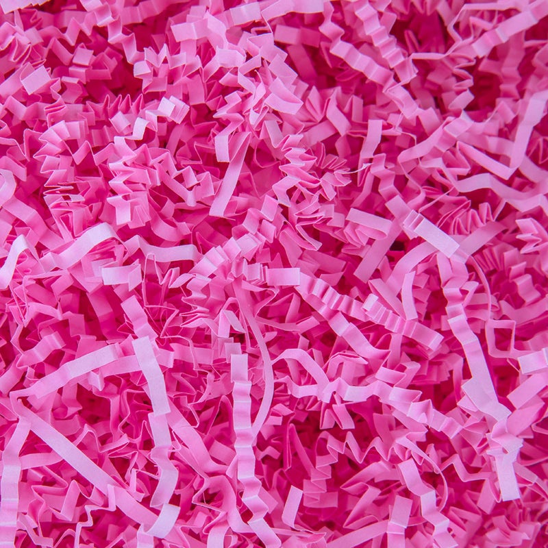 Caleihd Crinkle Cut Paper Shred Packing Grass Cushion Paper Streamer for Christmas Wedding Birthday Bridesmaid Engagement Craft Gift Boxes Bags Basket Filler Decoration 4.5oz Pink - Image 1