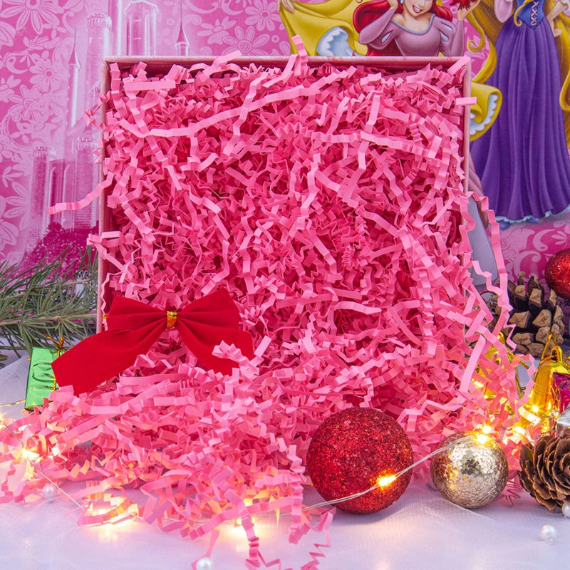 Caleihd Crinkle Cut Paper Shred Packing Grass Cushion Paper Streamer for Christmas Wedding Birthday Bridesmaid Engagement Craft Gift Boxes Bags Basket Filler Decoration 4.5oz Pink - Image 5