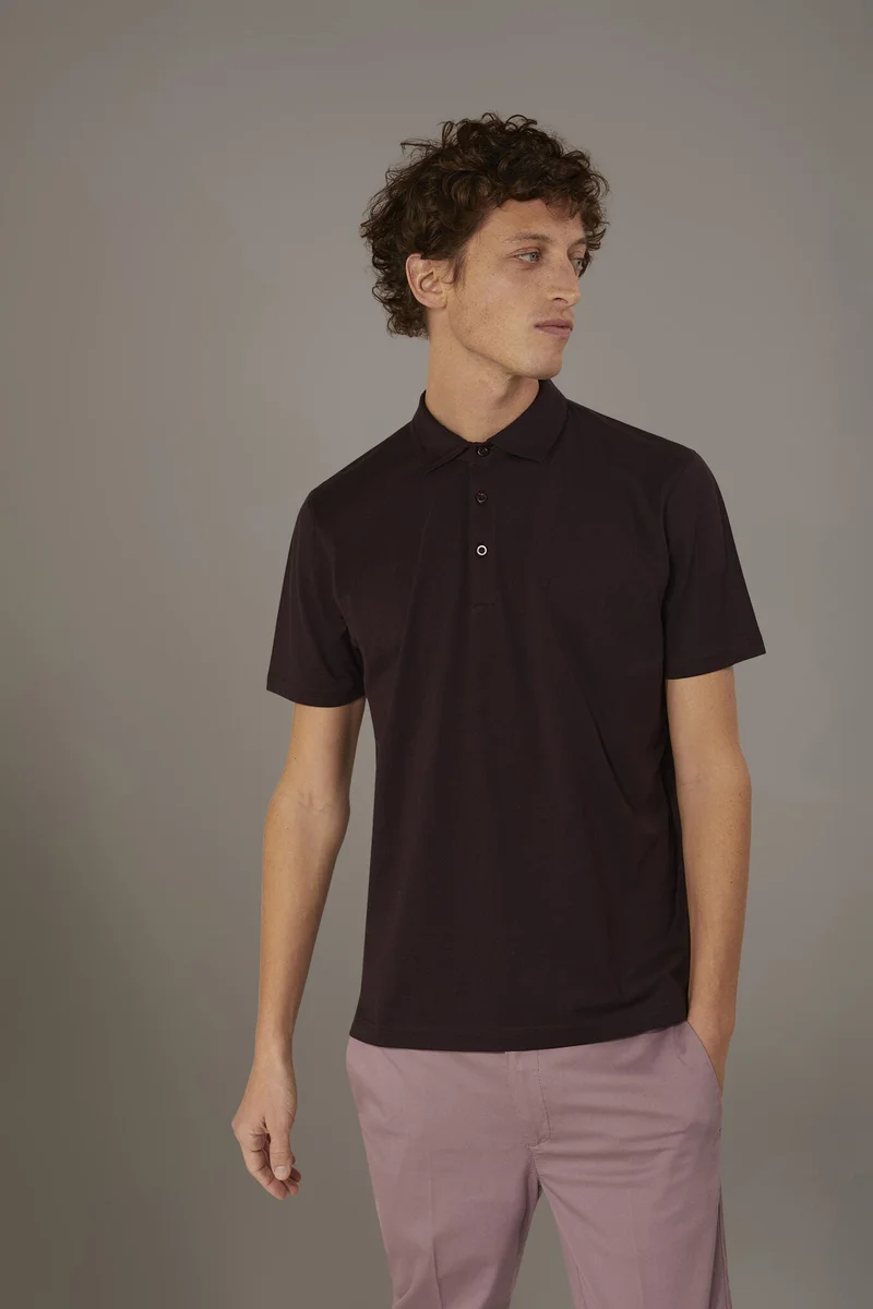 Short sleeves polo 100% pure supima cotton - Bordeaux