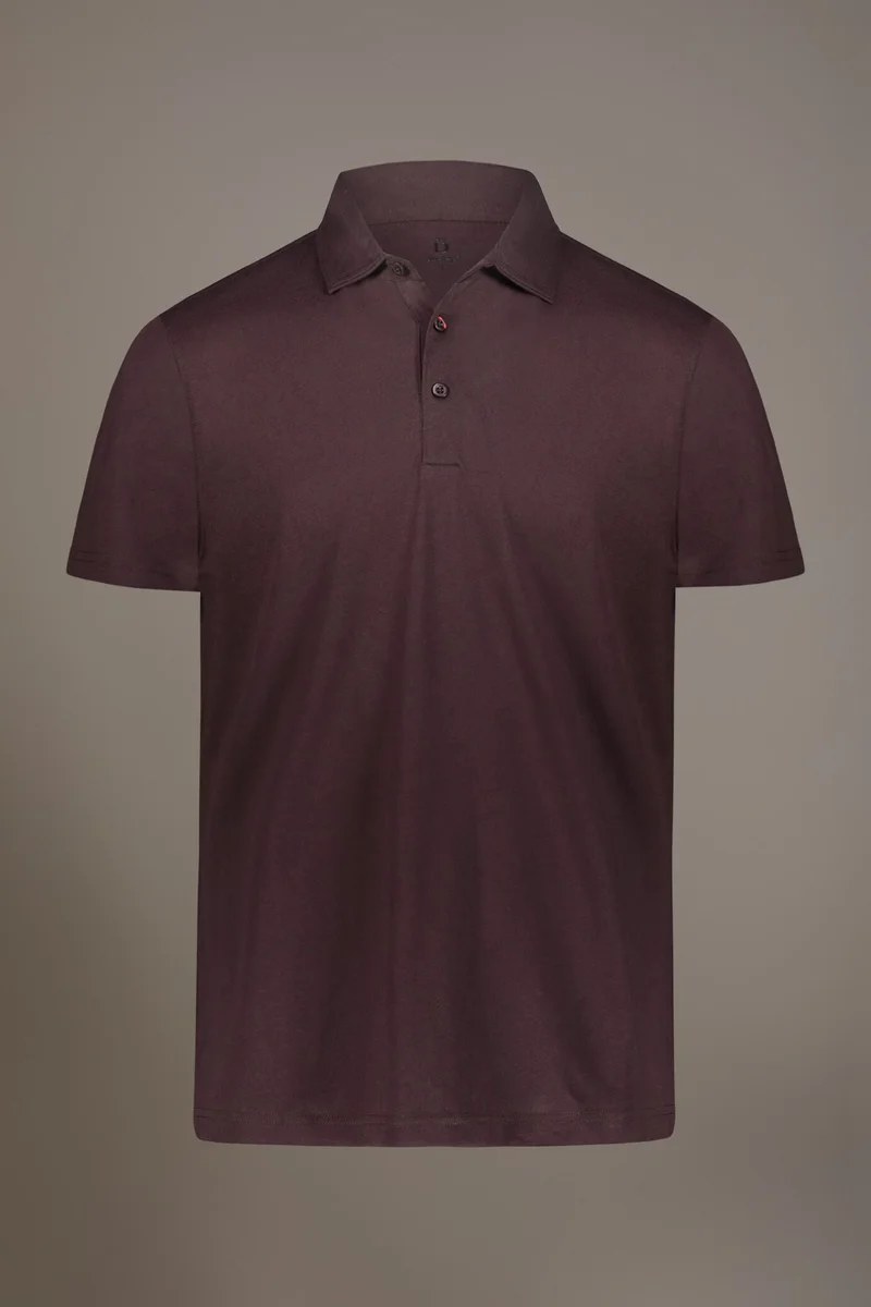Doppelganger Red Short sleeves polo 100% pure supima cotton - Bordeaux for Men | Best Price UAE