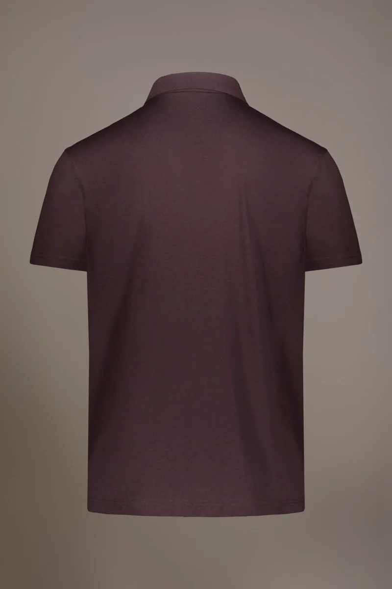 Doppelganger Red Short sleeves polo 100% pure supima cotton - Bordeaux for Men | Best Price UAE