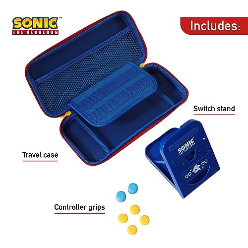 SAKAR Sonic the Hedgehog Switch Case - Gaming On-the-Go Car Kit, Controller Grips, Hands-Free Stand, Games & Accessories Storage - Image 2