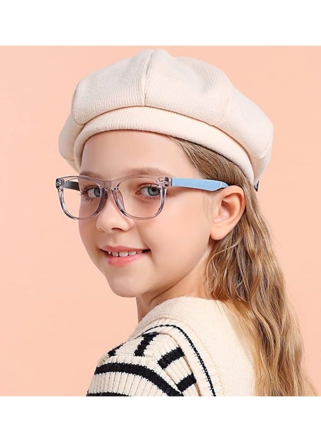 kids Blue Light Blocking Glasses For Girls And Boys Computer Blue Light Blocking Glasses For Age 3-11 (Light blue) - Image 3