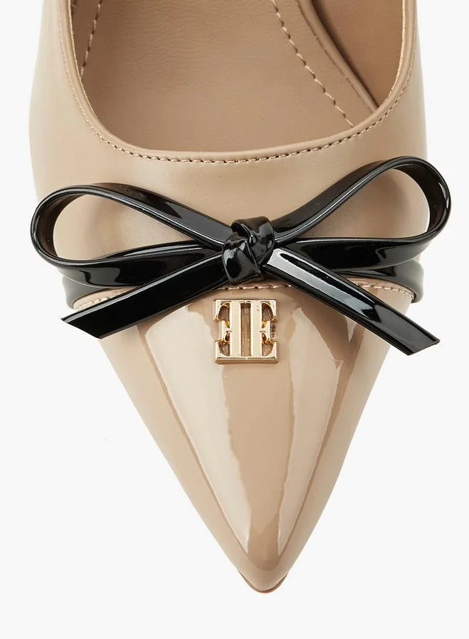 Elle KHAKI Women Bow Accent Stiletto Heel Pumps for Women | Best Price UAE