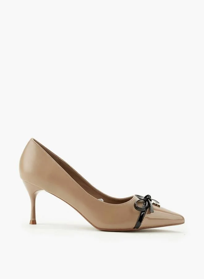 Women Bow Accent Stiletto Heel Pumps