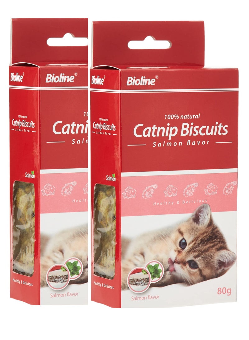 Bioline بسكويت عشبة النعناع بنكهة السلمون الطبيعية 2 × 80 جرام - Image 1