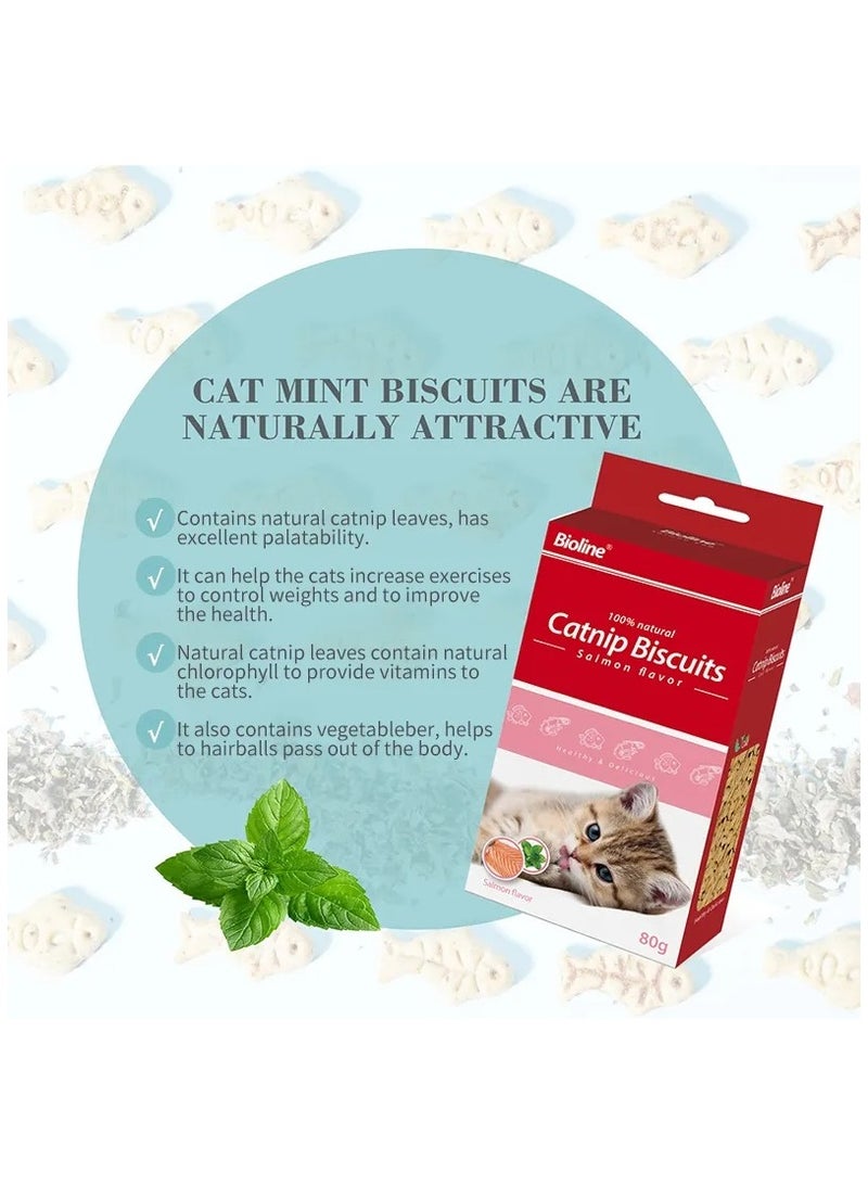 Bioline بسكويت عشبة النعناع بنكهة السلمون الطبيعية 2 × 80 جرام - Image 3
