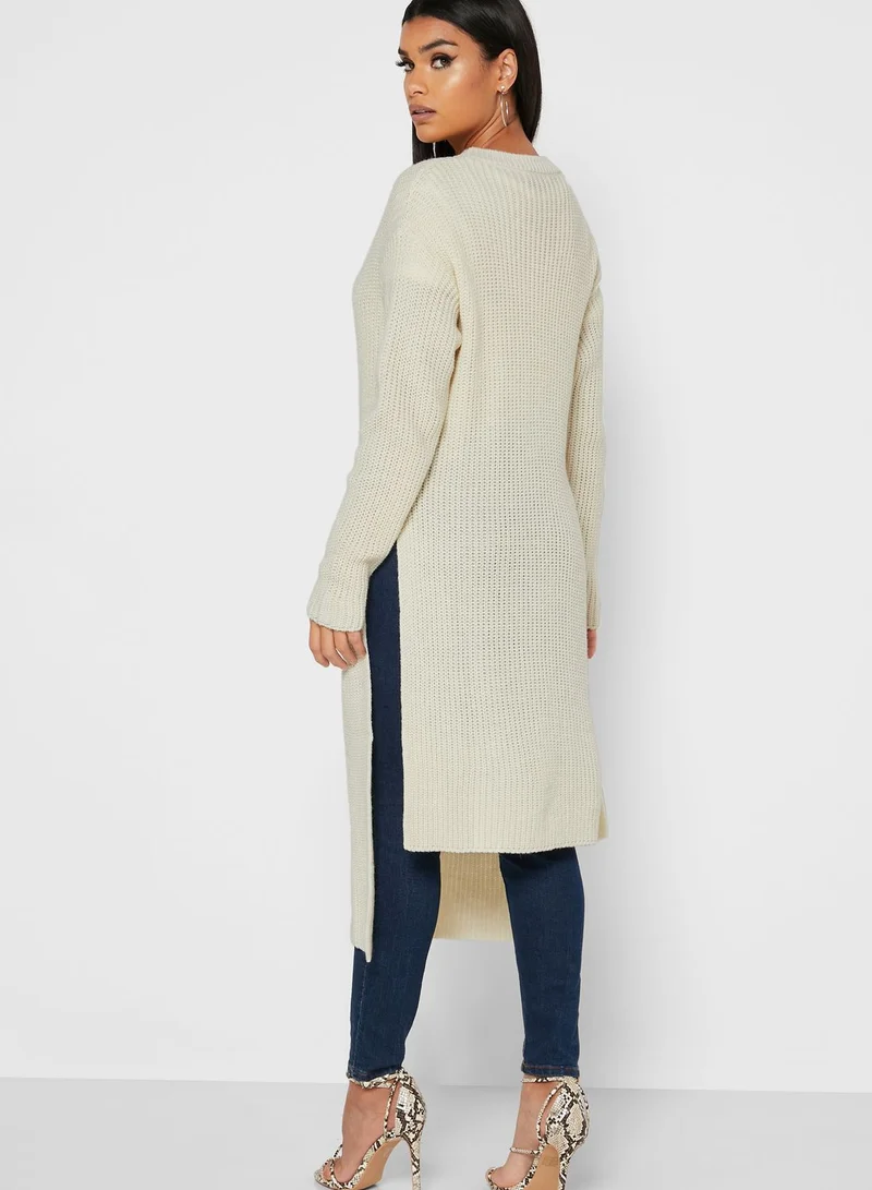 beatrice b Abito Front Split Longline Top