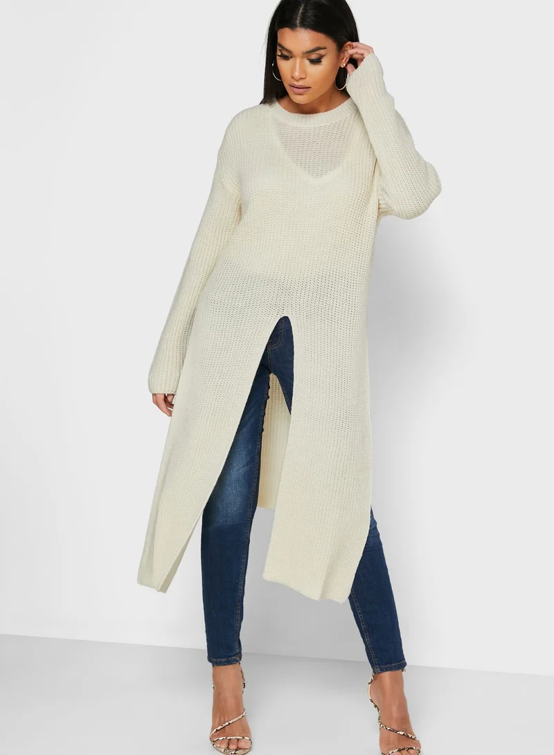 beatrice b Abito Front Split Longline Top
