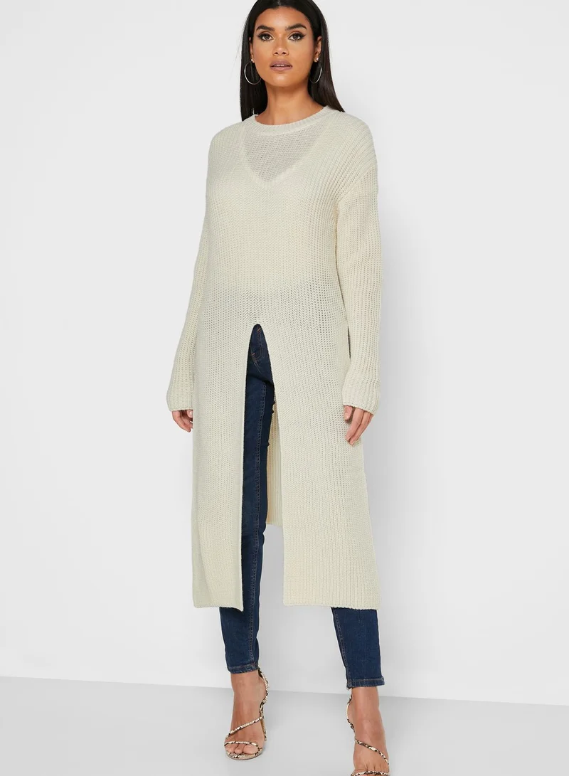 beatrice b Abito Front Split Longline Top