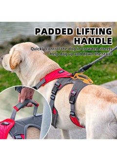 PUPTECK PUPTECK Escape Proof Dog Harness and Leash Set Upgraded No Pull Reflective Dog Vest with Lift Handle, Easy Control Pet Harness for Medium Large Dogs Training Walking Running  - Image 3