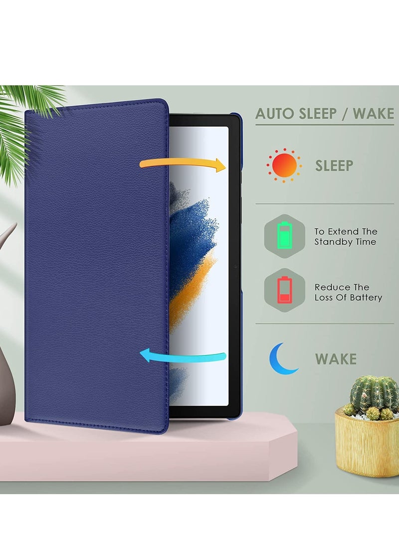 ELTRAZONE Case Compatible with Galaxy Tab A8 10.5" Case (SM-X200/X205/X207), Galaxy Tab A8 Case 10.5 inch,Auto Sleep/Wake 360° Rotating Stand Folio Leather Case for Tab A8 2022 (Dark blue) - Image 5