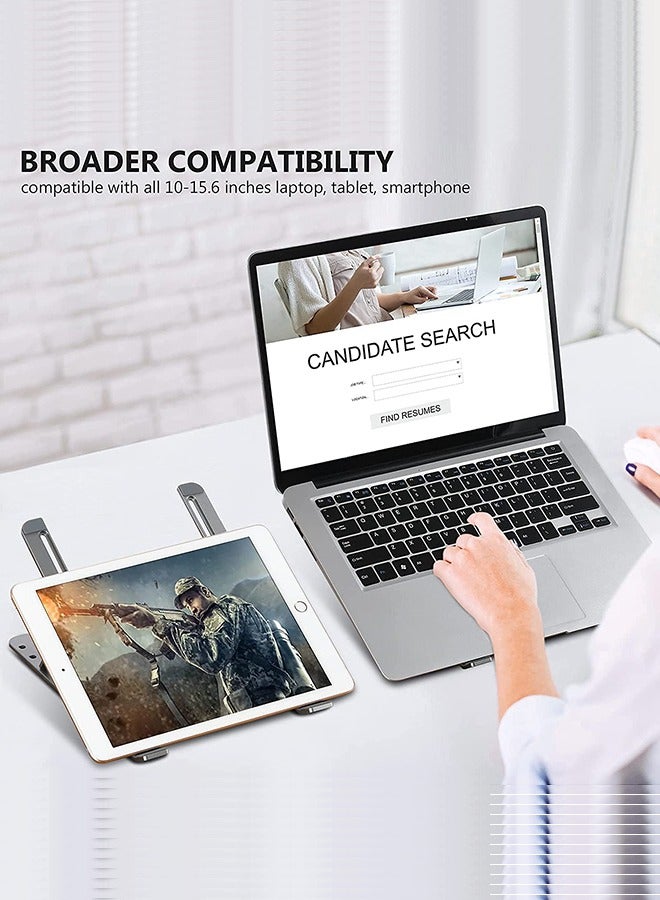Arabest Laptop Stand, Adjustable Laptop Stand with a Removable USB Cooling Fan, Computer Stand with Heat-Vent, Foldable & Sturdy Aluminum Laptop Riser for MacBook Air Pro/Dell XPS/More 10-15.6" Laptops - Image 5