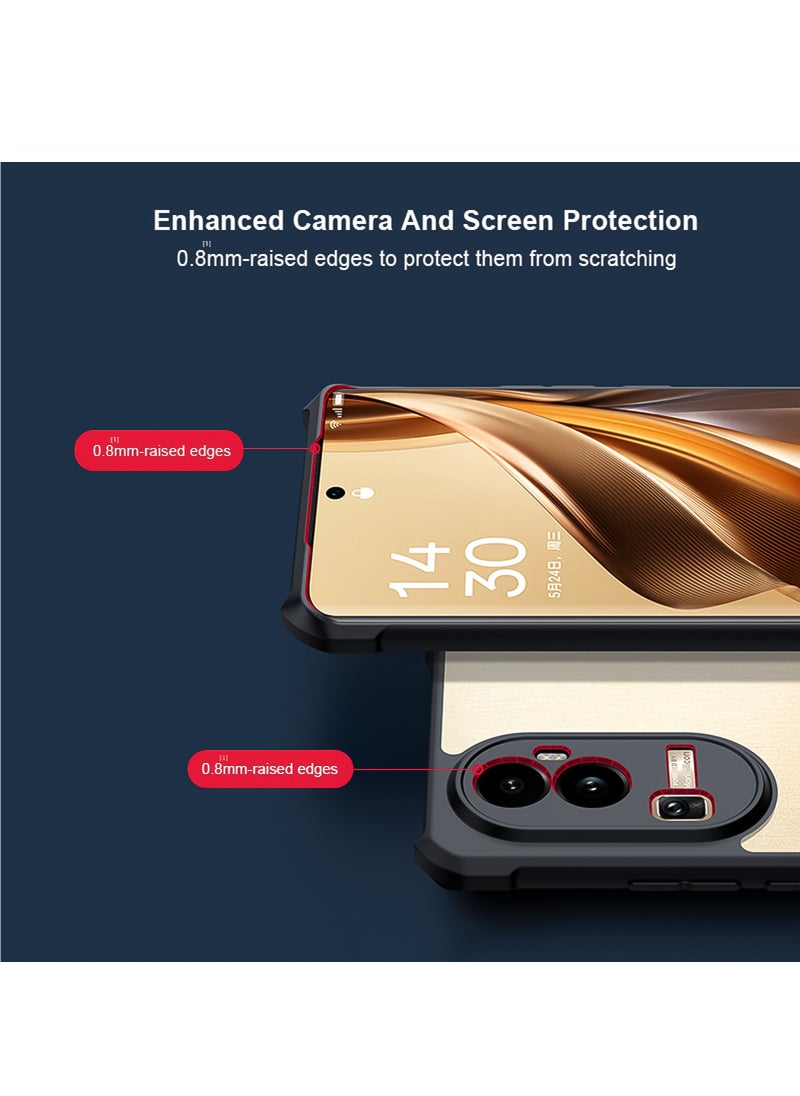 ماركة غير محددة حافظة واقية متوافقة مع OPPO Reno 10 Pro Plus 5G TPU ووسائد هوائية محيطة مقاومة للصدمات من البولي كربونات حافظة شفافة مقاس 6.74 بوصة غطاء خلفي للهاتف أسود  - Image 4