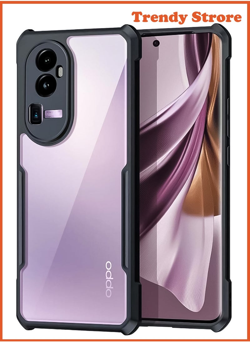 ماركة غير محددة حافظة واقية متوافقة مع OPPO Reno 10 Pro Plus 5G TPU ووسائد هوائية محيطة مقاومة للصدمات من البولي كربونات حافظة شفافة مقاس 6.74 بوصة غطاء خلفي للهاتف أسود  - Image 1