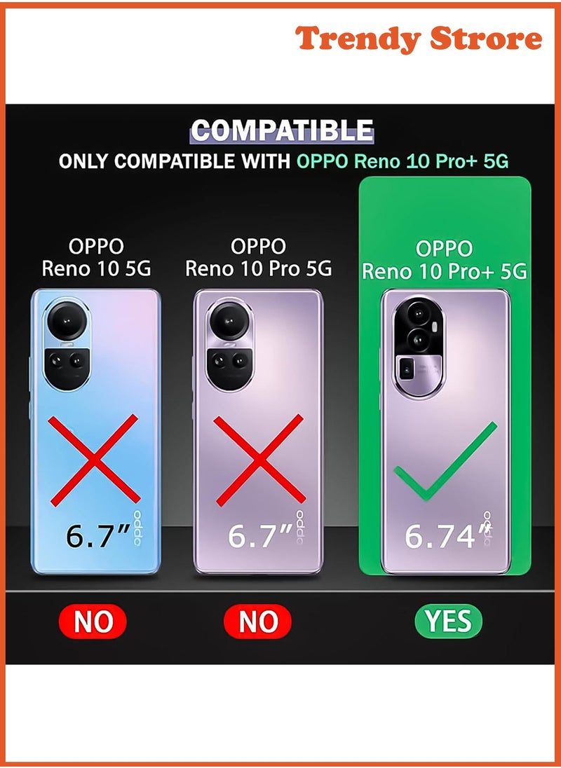 ماركة غير محددة حافظة واقية متوافقة مع OPPO Reno 10 Pro Plus 5G TPU ووسائد هوائية محيطة مقاومة للصدمات من البولي كربونات حافظة شفافة مقاس 6.74 بوصة غطاء خلفي للهاتف أسود  - Image 2