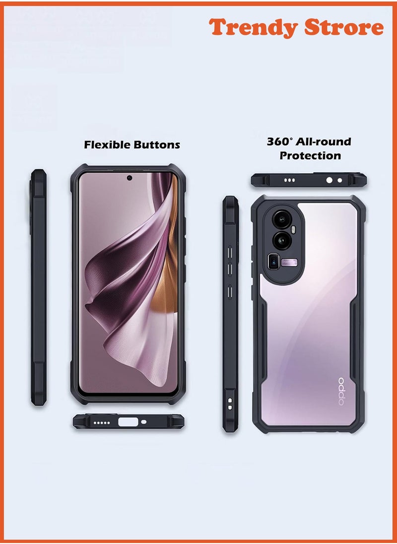 ماركة غير محددة حافظة واقية متوافقة مع OPPO Reno 10 Pro Plus 5G TPU ووسائد هوائية محيطة مقاومة للصدمات من البولي كربونات حافظة شفافة مقاس 6.74 بوصة غطاء خلفي للهاتف أسود  - Image 3