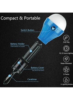 Generic Camping Lights 5 Pack, Portable Camping Light 4 Lighting Modes, Battery Operated Hanging Tent Light, LED Camping Tent Lantern, Camping Equipment For Camping Hiking Backpacking Fishing Outage(5 pcs)  - Image 4