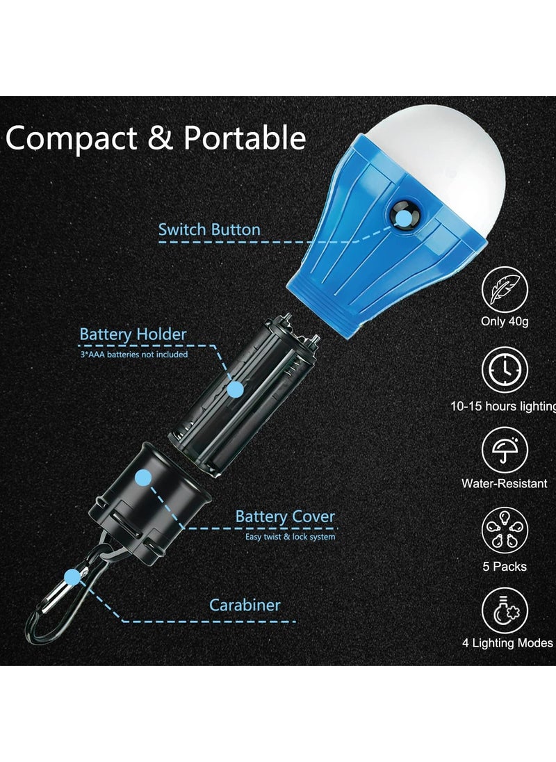 Generic Camping Lights 5 Pack, Portable Camping Light 4 Lighting Modes, Battery Operated Hanging Tent Light, LED Camping Tent Lantern, Camping Equipment For Camping Hiking Backpacking Fishing Outage(5 pcs)  - Image 4