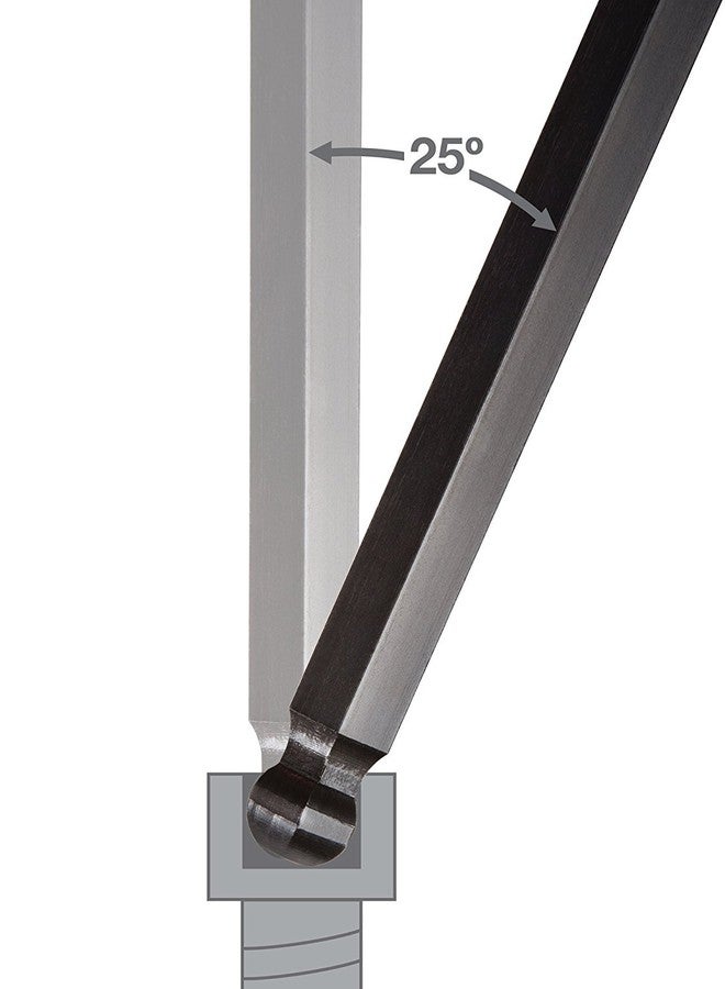 SCHOFIC 8 PICS (1.5-6 MM) Long Arm SAE Ball End Hex Key Wrench Set Allen Keys, Metric [Product of Japan]- SILVER - Image 3