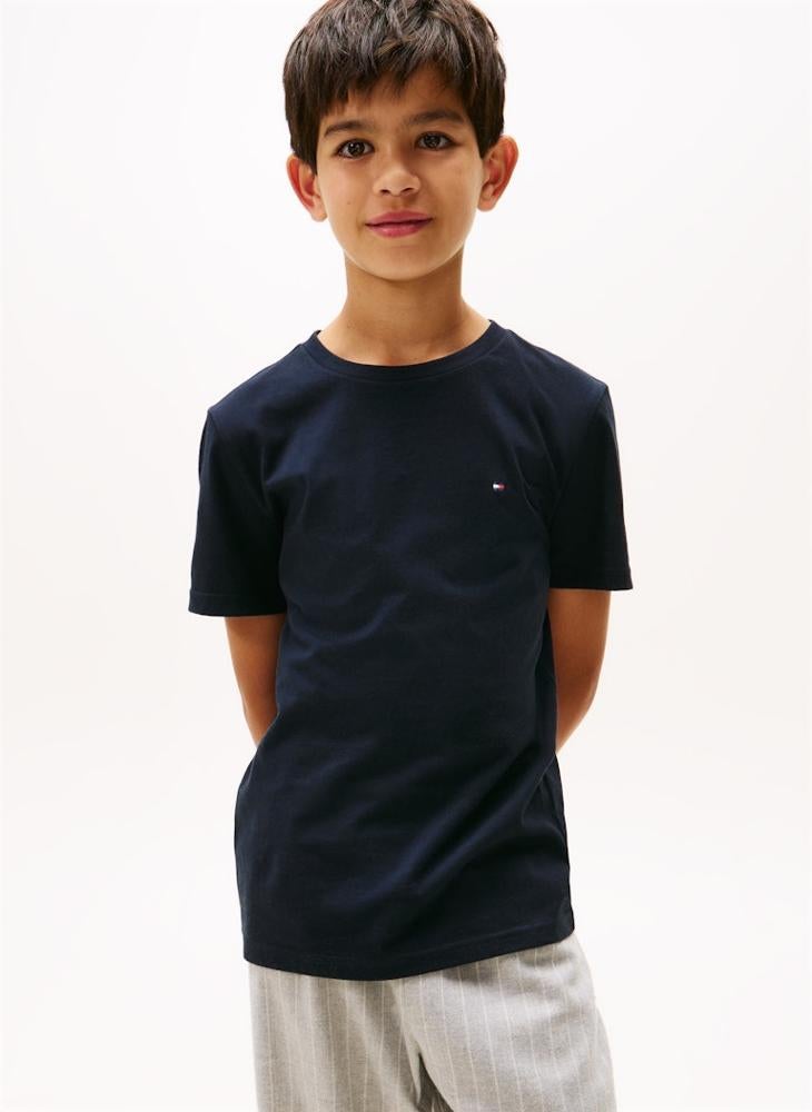 TOMMY HILFIGER Kids 2 Pack Slogan Crew Neck T-Shirt - Image 2