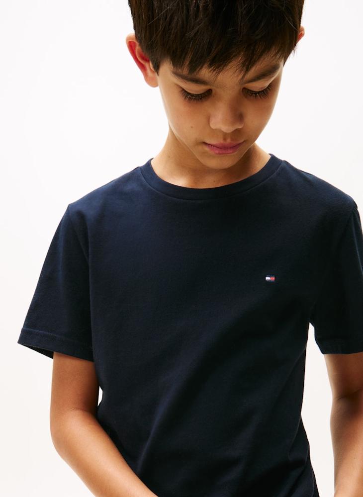 TOMMY HILFIGER Kids 2 Pack Slogan Crew Neck T-Shirt - Image 3