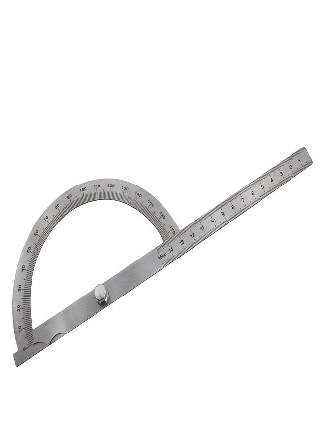 Haidong Angle Measuring Instrument Stainless Steel Protractor 0-180 Degree Rotary Arm Measuring Ruler Woodworking Degree Protractor（15cm）1PCS - Image 2