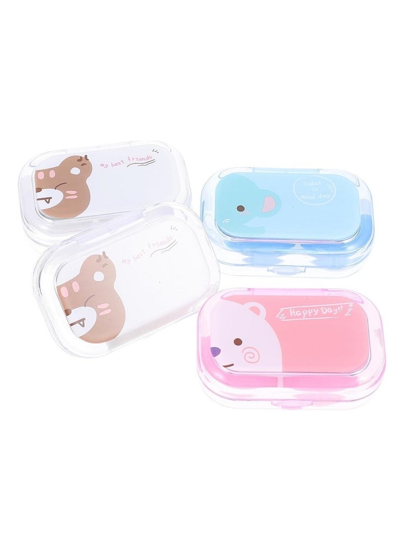 Cute Mini Pocket Contact Lens Case Travel Kit - Eye Care Storage Holder Easy Carry Kit - Mirror + Tweezers + Wand Extension + Lens Holder - Multicolor - Image 1