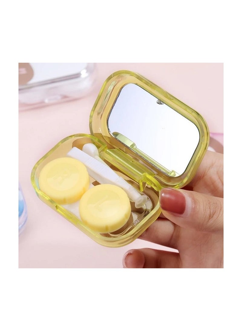 Cute Mini Pocket Contact Lens Case Travel Kit - Eye Care Storage Holder Easy Carry Kit - Mirror + Tweezers + Wand Extension + Lens Holder - Multicolor - Image 3
