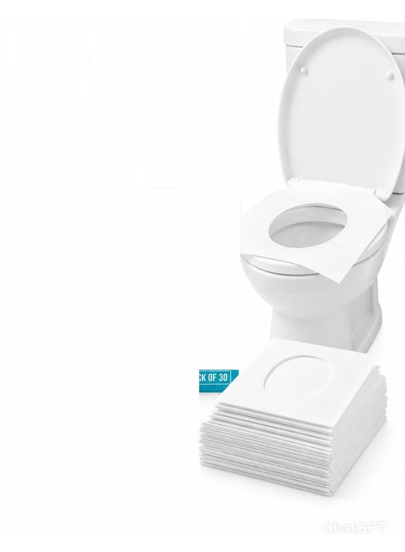 30 غطاءً ورقياً للاستخدام مرة واحدة لمقاعد المرحاض من "PEE & BUDDY" – تمنع التلامس المباشر مع المقاعد غير الصحية وصديقة للبيئة. - Image 1