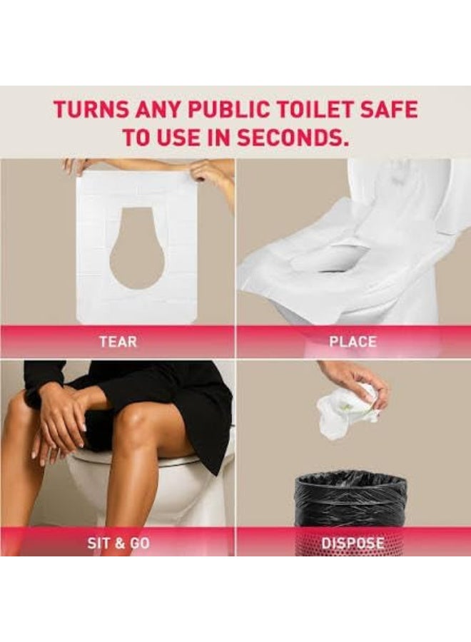30 غطاءً ورقياً للاستخدام مرة واحدة لمقاعد المرحاض من "PEE & BUDDY" – تمنع التلامس المباشر مع المقاعد غير الصحية وصديقة للبيئة. - Image 3