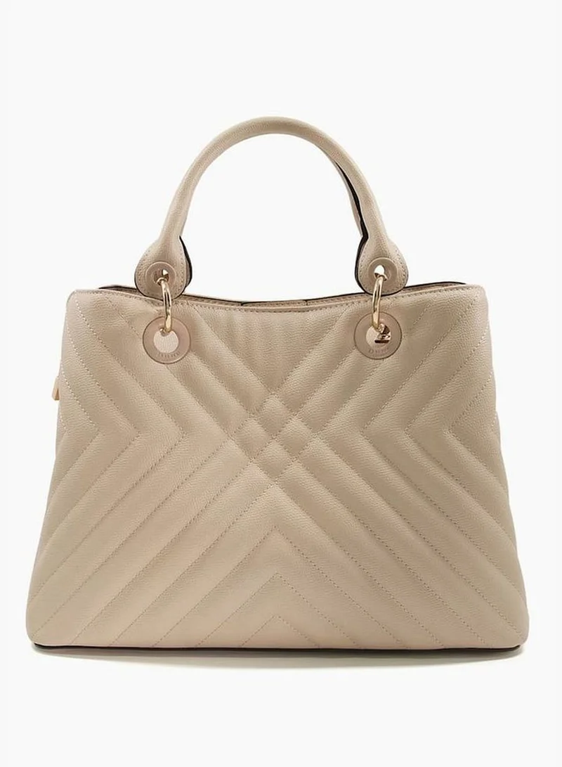 ديون لندن Dellenia Large Stitch Detail Shopp Tote Bag
