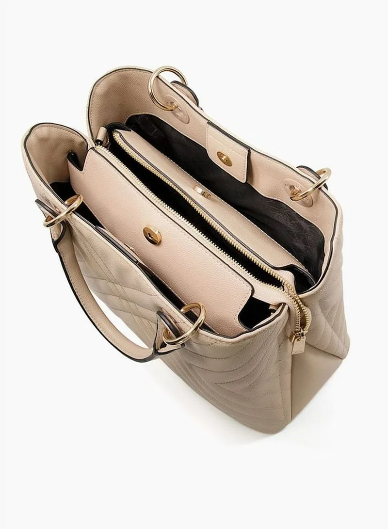 ديون لندن Dellenia Large Stitch Detail Shopp Tote Bag