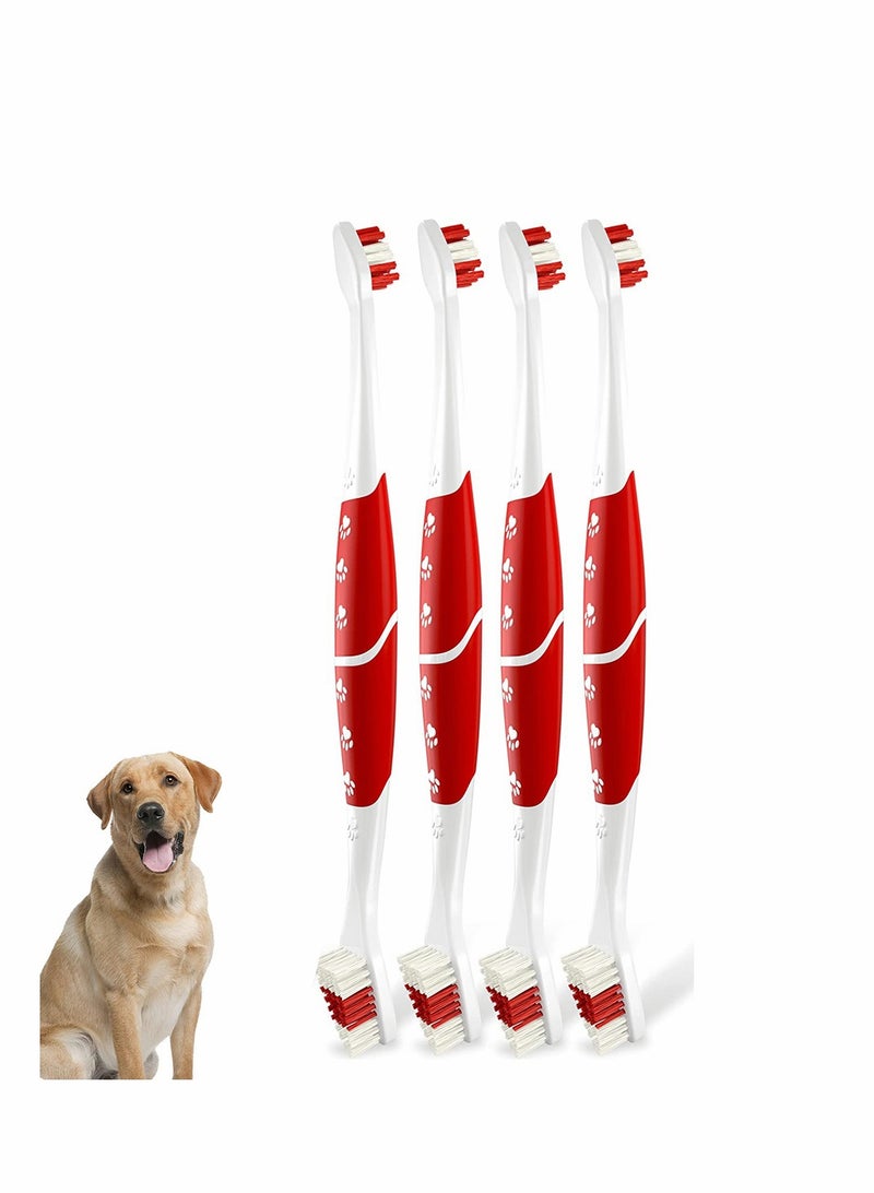 Pet Toothbrush Dual Head Dog Cat Toothbrush with Soft Bristles  Easy Teeth Cleaning Dental Care Oral Hygiene Deep Clean Independent Packaging 4PCS - Image 1