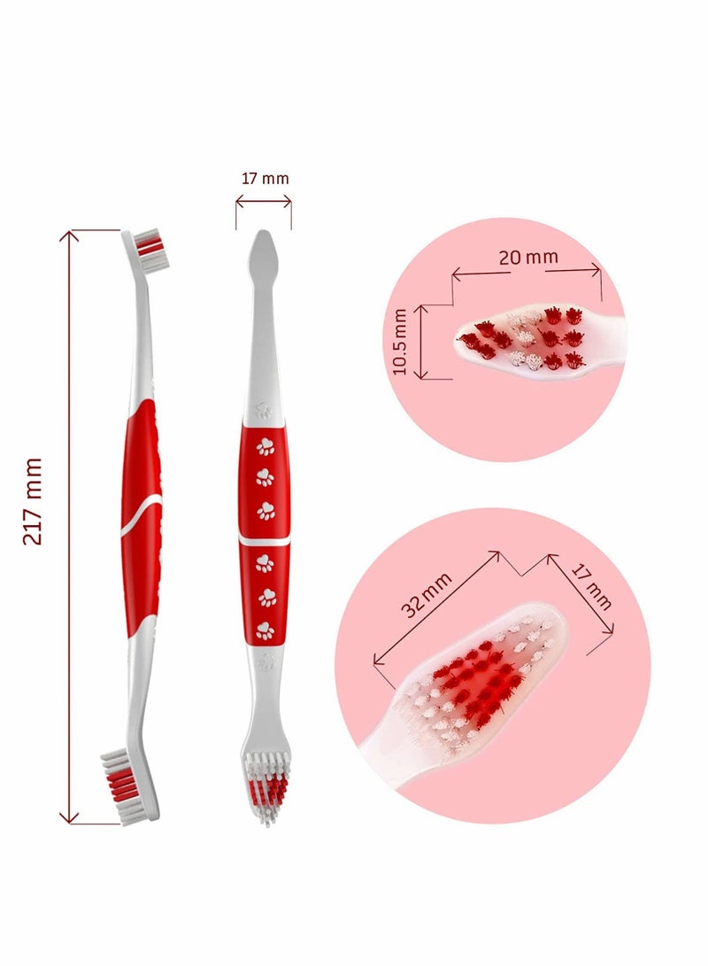 Pet Toothbrush Dual Head Dog Cat Toothbrush with Soft Bristles  Easy Teeth Cleaning Dental Care Oral Hygiene Deep Clean Independent Packaging 4PCS - Image 2
