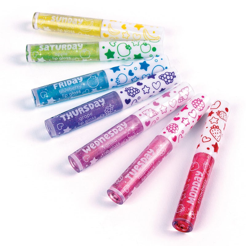 Make It Real 3C4G 7 Days Glitter Lip Gloss - Flavored Lip Gloss Set for Girls - Strawberry, Raspberry, Vanilla and More! - 7 Piece Lip Gloss Kit - Image 4