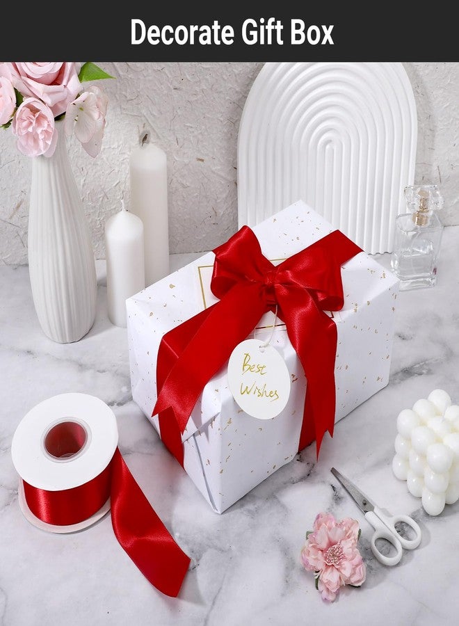 EUSOAR Red Satin Ribbon, 1 Roll 1 1/2 inch x 25 Yd Fabric Double Faced Satin Ribbon, Solid Silk Fabric Ribbons for Crafts Gift Wrapping Flower Floral Bouquets Wedding Party Decoration Hair String Bows - Image 4