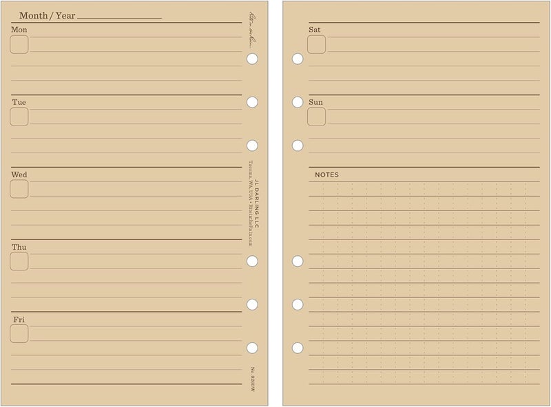 Rite In The Rain Weatherproof Weekly Calendar Set - 5" x 7" Tan Sheets for 65 Weeks - Image 2