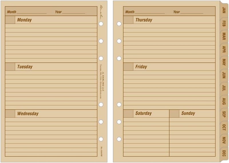 Rite In The Rain Weatherproof Weekly Calendar Set - 5" x 7" Tan Sheets for 65 Weeks - Image 3