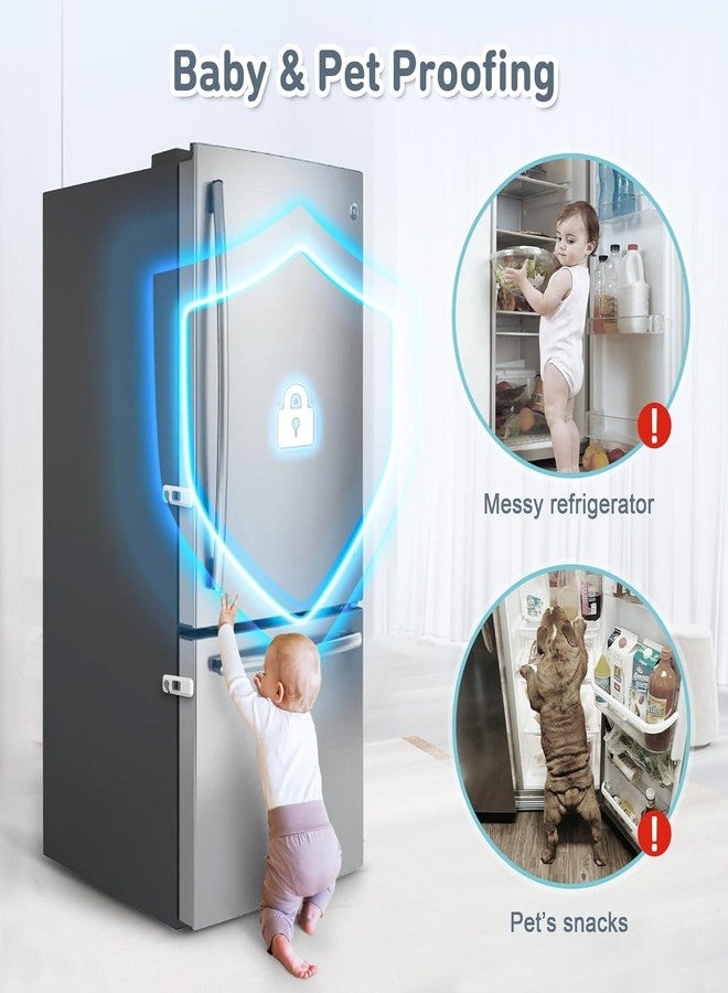 BLIXAR Child Proof Refrigerator Locks, Fridge Locks for Kids Safety, Freezer Door Latches with Sticky 3M Adhesives for Toddlers and Baby, Ideal for Upright Freezer, Ovens, Cabinets Door (Grey) (6, Free) - Image 2