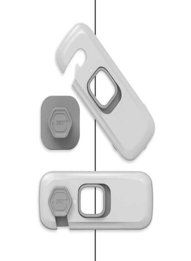 BLIXAR Child Proof Refrigerator Locks, Fridge Locks for Kids Safety, Freezer Door Latches with Sticky 3M Adhesives for Toddlers and Baby, Ideal for Upright Freezer, Ovens, Cabinets Door (Grey) (6, Free) - Image 1